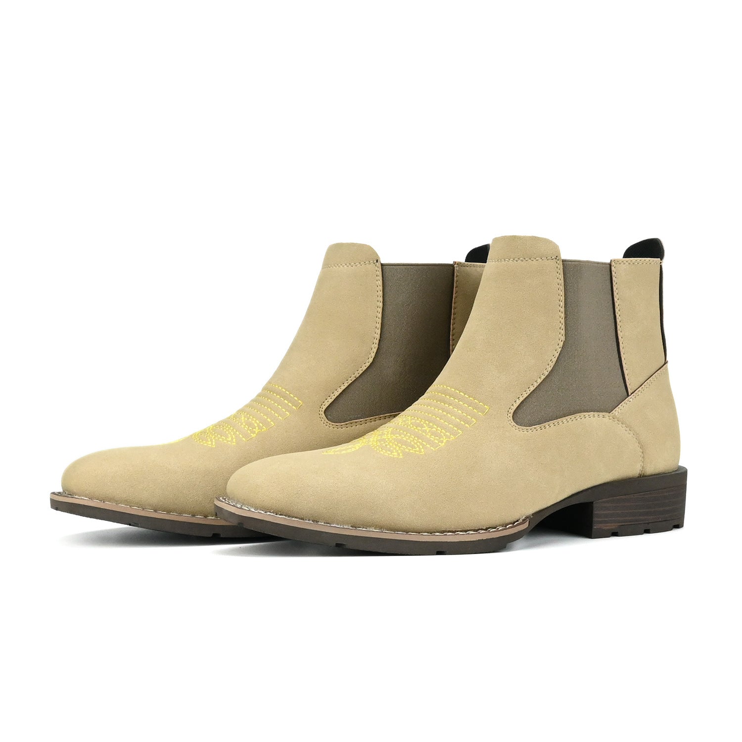 Wildking Herren Bestickte Slip-On Chelsea Boots B3045 – Stilvolle Stiefeletten mit Charakter