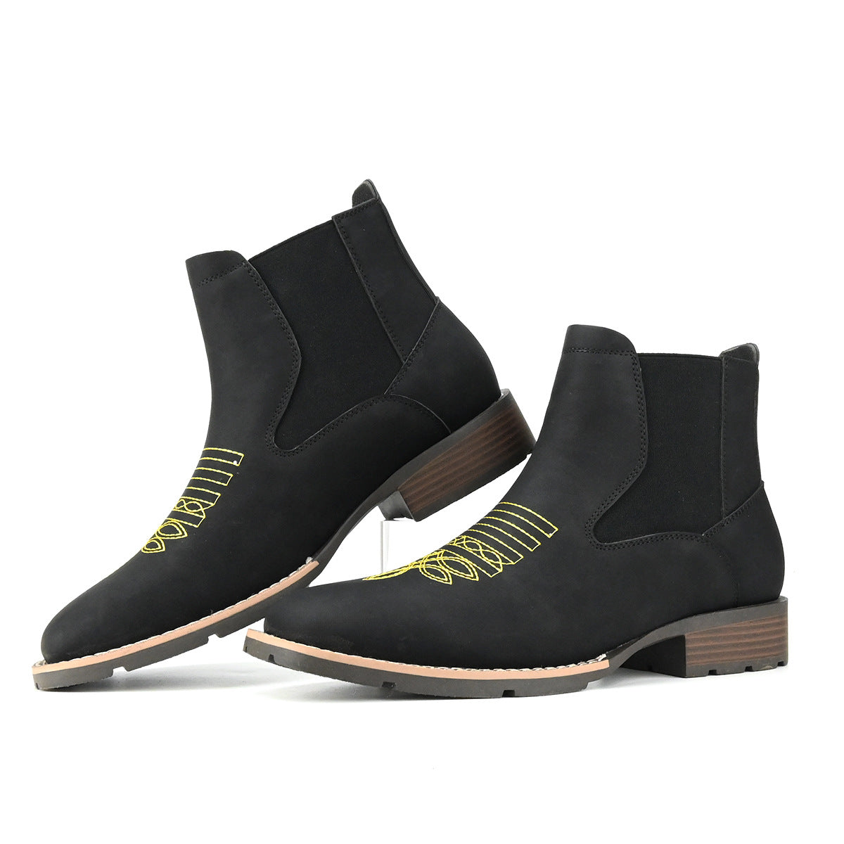 Wildking Herren Bestickte Slip-On Chelsea Boots B3045 – Stilvolle Stiefeletten mit Charakter
