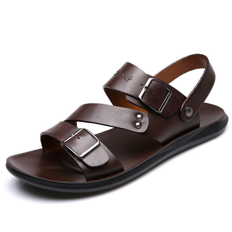 Wildking Herren Flache Slip-On Sandalen mit Doppel-Schnallen B4059