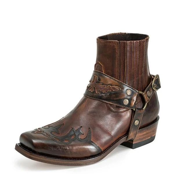 Wildking Herren Handgefertigte Western-Cowboystiefel aus Leder mit Stickerei – Modell 3018-2