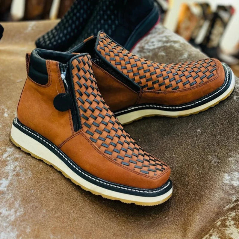 Wildking Herren Handgefertigte Western-Cowboy-Stiefel mit seitlichem Reißverschluss – Modell 1086