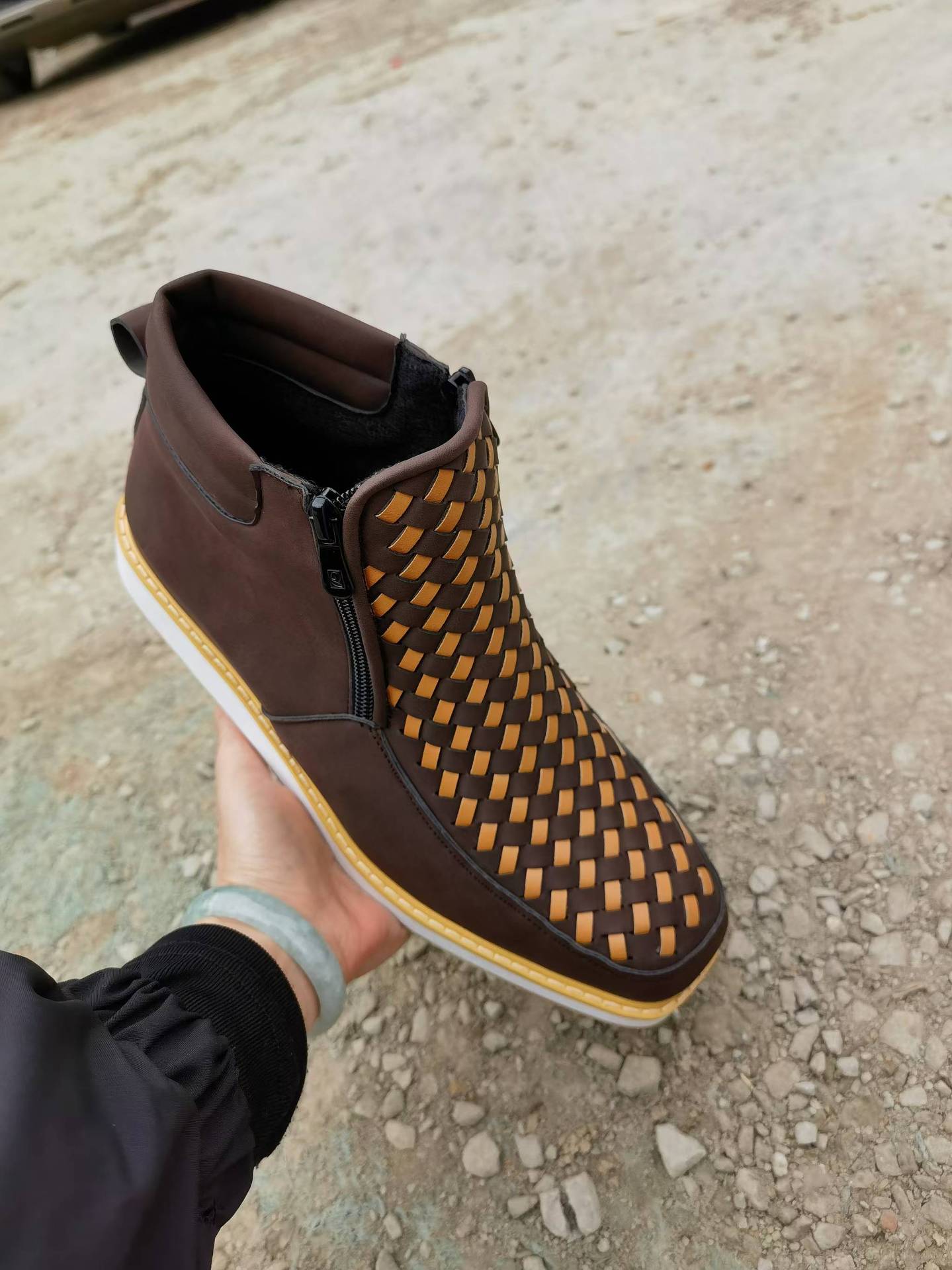 Wildking Herren Handgefertigte Western-Cowboy-Stiefel mit seitlichem Reißverschluss – Modell 1086