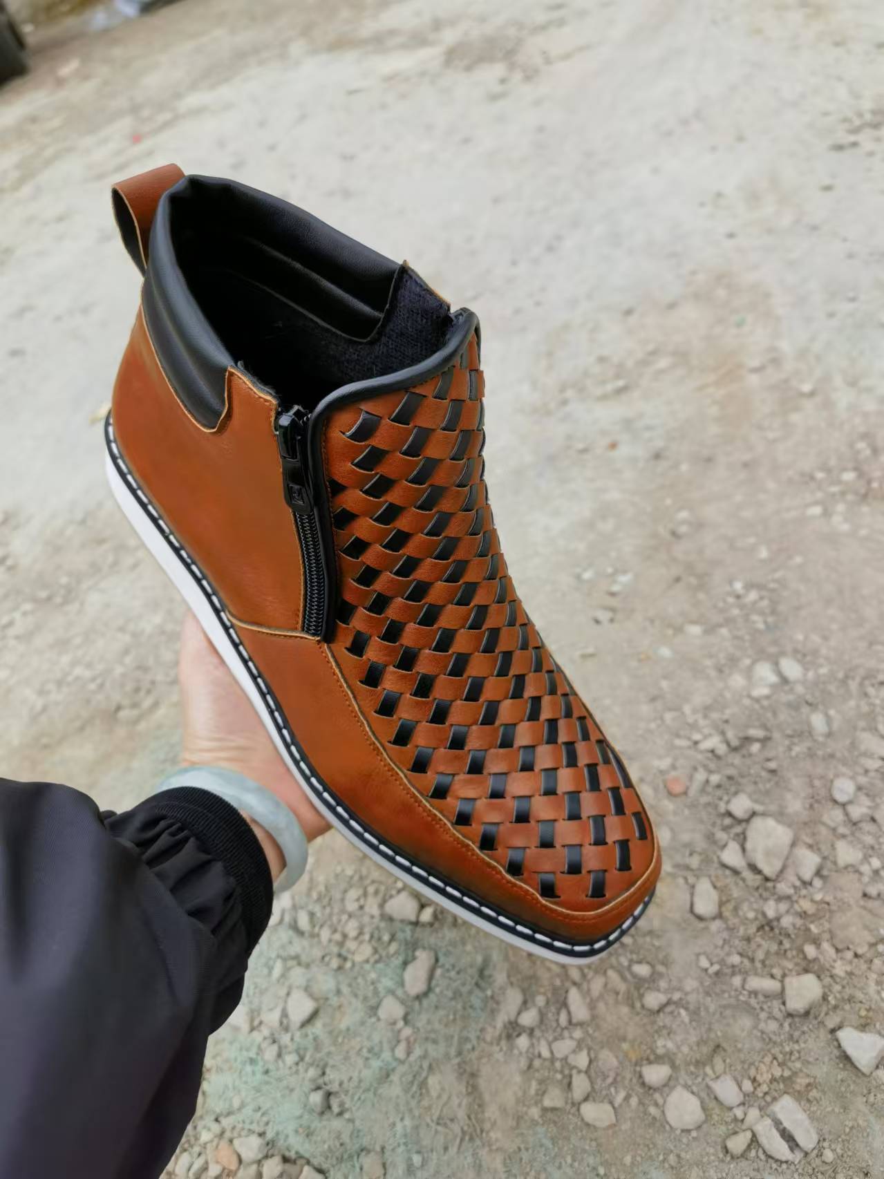 Wildking Herren Handgefertigte Western-Cowboy-Stiefel mit seitlichem Reißverschluss – Modell 1086