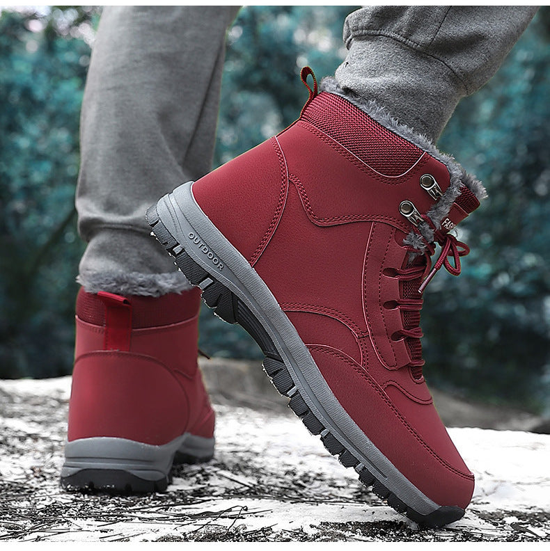 Wildking Herren High-Top Gefütterte Wasserdichte Schneestiefel mit Fleece-Futter C4245