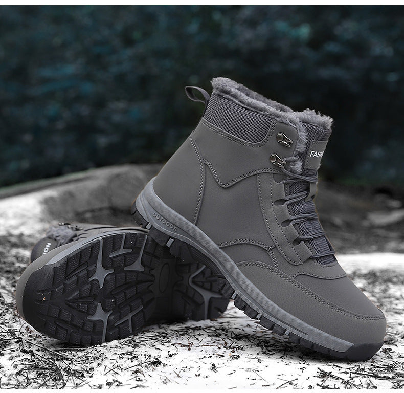 Wildking Herren High-Top Gefütterte Wasserdichte Schneestiefel mit Fleece-Futter C4245