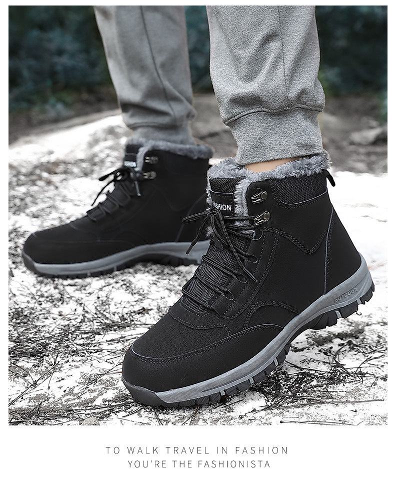 Wildking Herren High-Top Gefütterte Wasserdichte Schneestiefel mit Fleece-Futter C4245