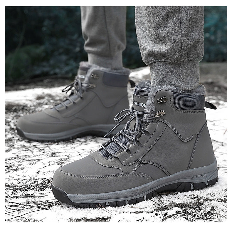 Wildking Herren High-Top Gefütterte Wasserdichte Schneestiefel mit Fleece-Futter C4245