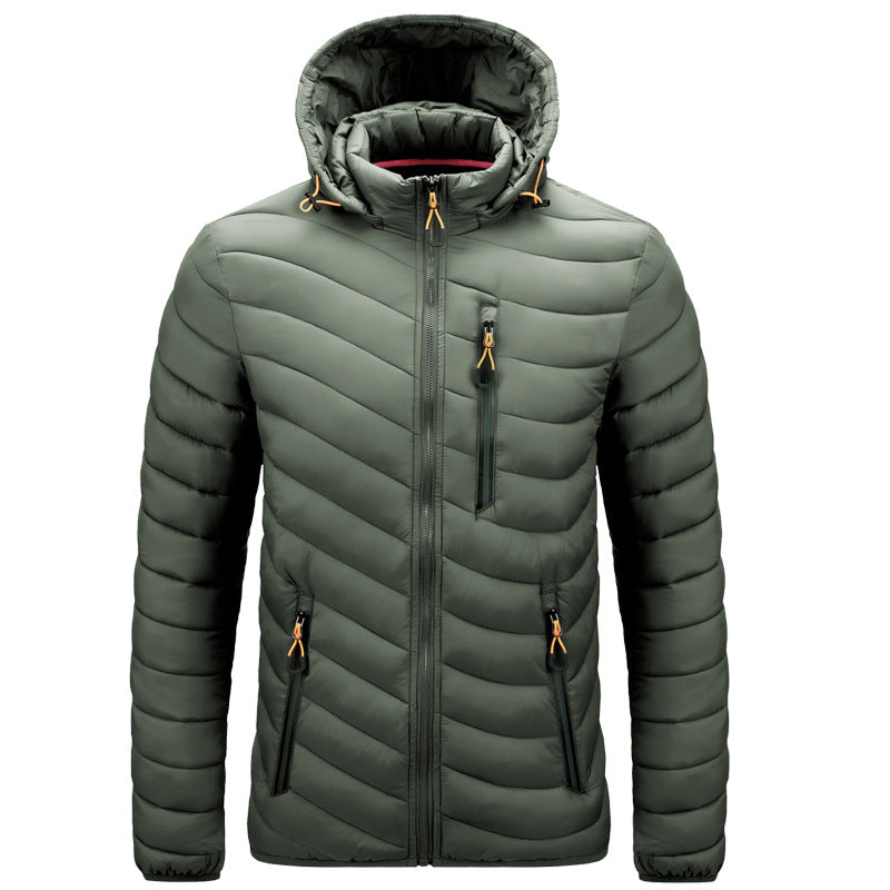 WildKing Herren Leichte Daunenjacke mit Kapuze Q3010
