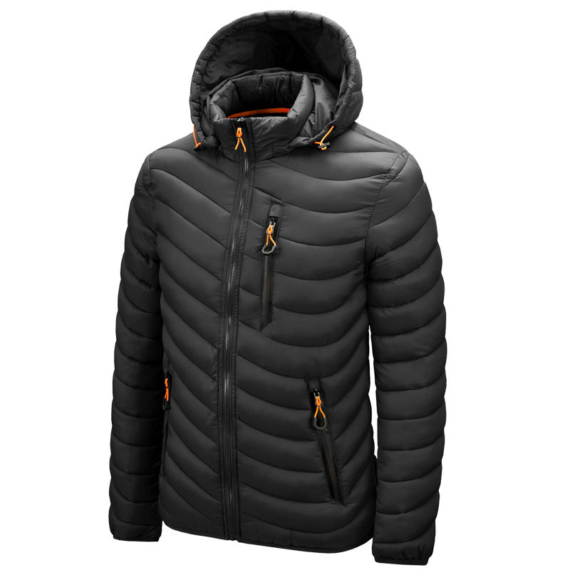 WildKing Herren Leichte Daunenjacke mit Kapuze Q3010