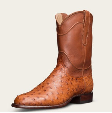 Wildking Herren High-Top Straußenleder-Optik Stiefel 4090 – Spitz zulaufend