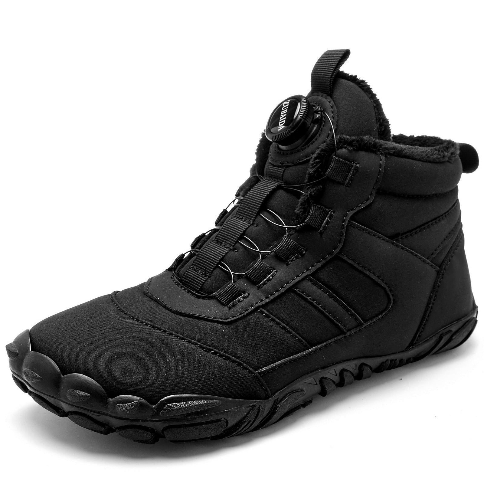 Wildking Herren Mid-Top Barfuß-Schneestiefel mit Fleece-Futter und One-Touch-Drehverschluss C4222