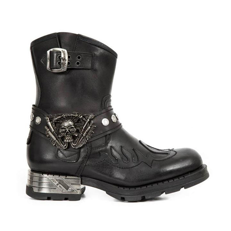 Wildking Herren Retro Biker Stiefeletten – Motorrad & Punk Boots 5006