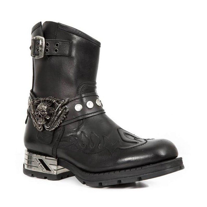 Wildking Herren Retro Biker Stiefeletten – Motorrad & Punk Boots 5006