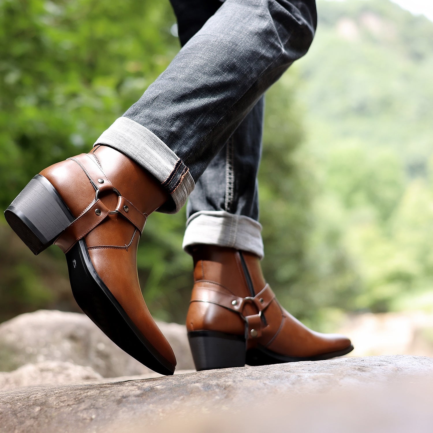 Wildking Herren Chelsea Stiefeletten mit Reißverschluss aus Leder – Modell 9093