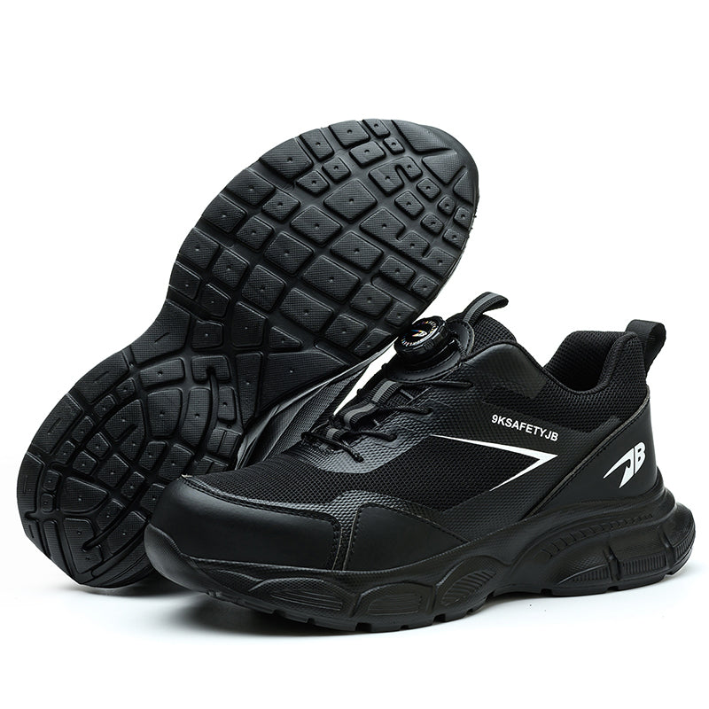 Wildking Herren Sicherheitsschuhe mit Drehverschluss – Stahlkappe & Durchtrittschutz Arbeitsschuhe R056