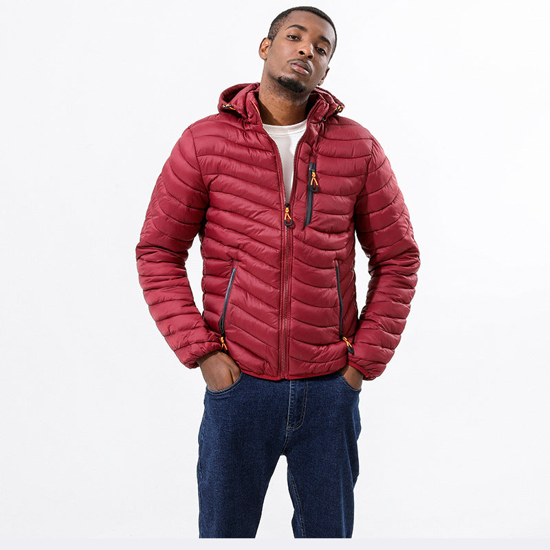 Wildking Herren Superleichte & Extra Flauschige Jacke mit Abnehmbarer Kapuze Q3015
