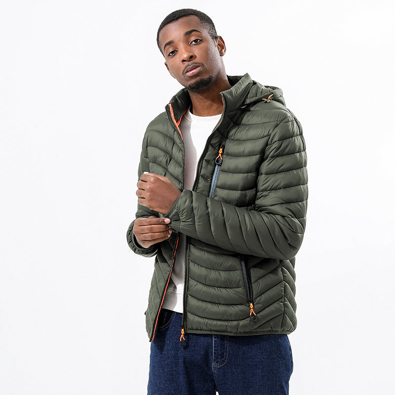 Wildking Herren Superleichte & Extra Flauschige Jacke mit Abnehmbarer Kapuze Q3015