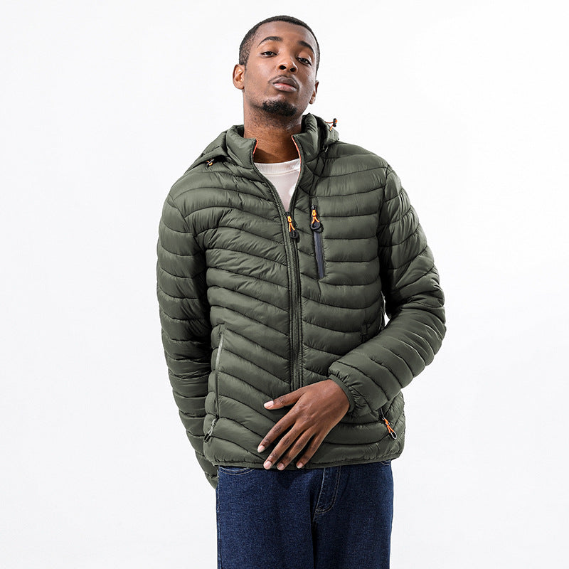 Wildking Herren Superleichte & Extra Flauschige Jacke mit Abnehmbarer Kapuze Q3015