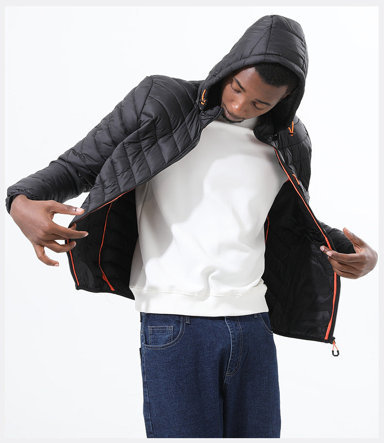 Wildking Herren Superleichte & Extra Flauschige Jacke mit Abnehmbarer Kapuze Q3015