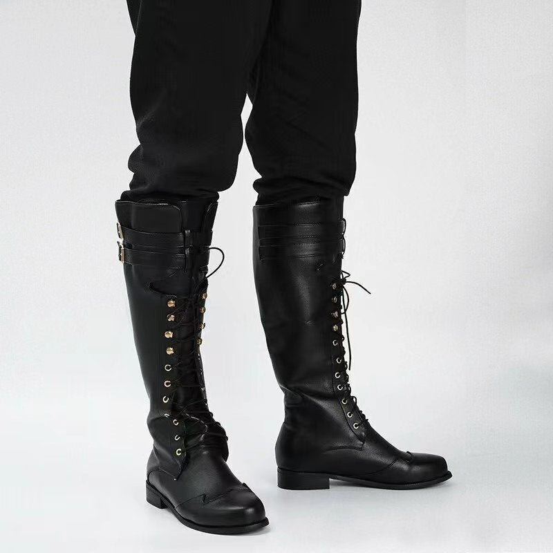 Wildking Herren Vintage Schnürstiefel Motorrad-Piraten Boots B4030