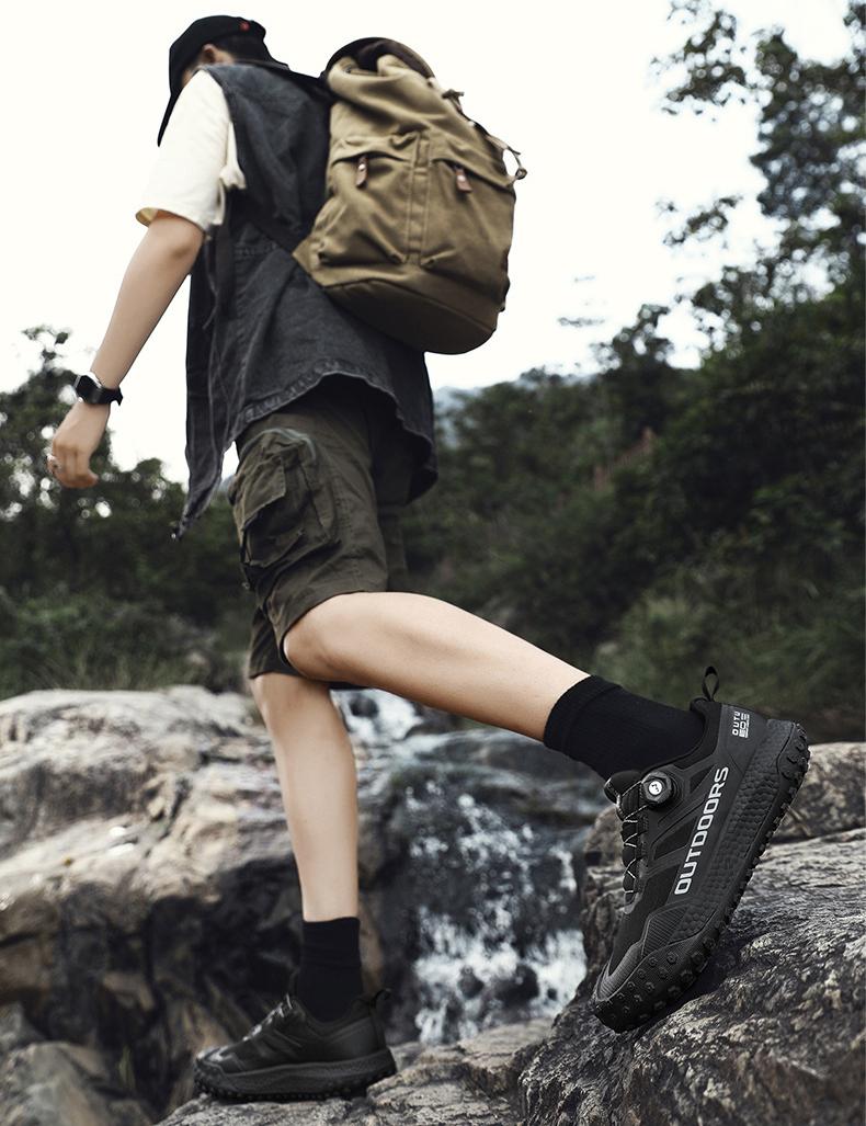 Wildking Herren Wasserdichte Wanderschuhe mit Automatik-Schnalle – Mid-Cut Modell A5001