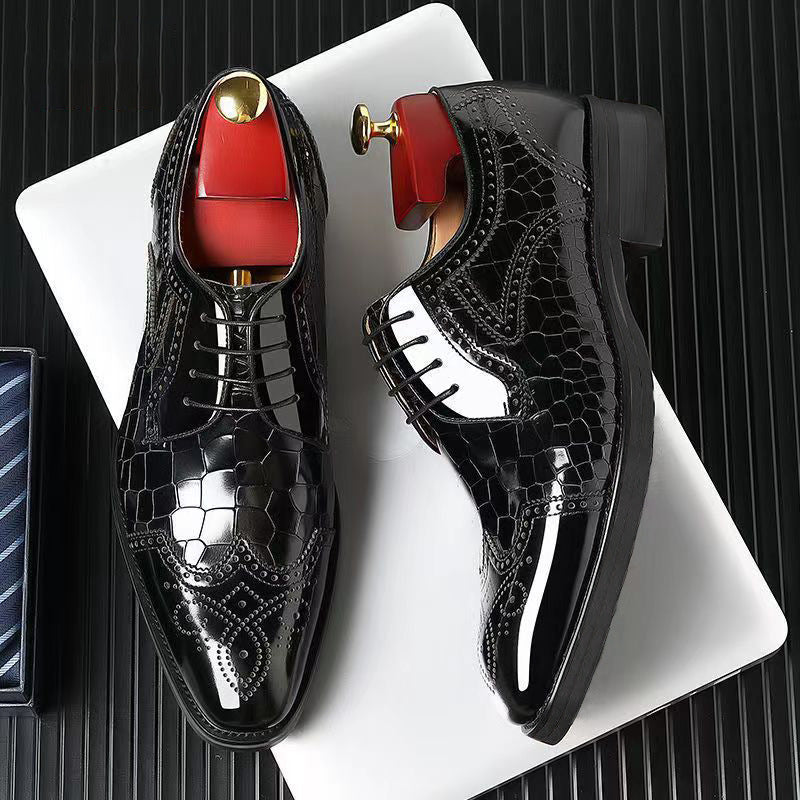 WildKing Herren Brogue Schuhe 3001 – Wingtip & Weiche Sohle
