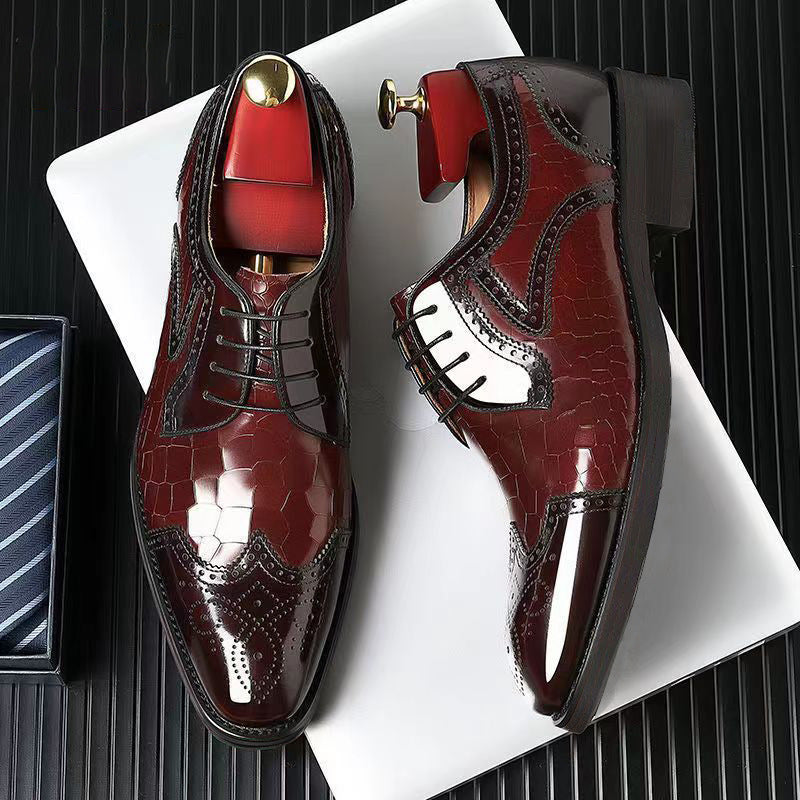 WildKing Herren Brogue Schuhe 3001 – Wingtip & Weiche Sohle