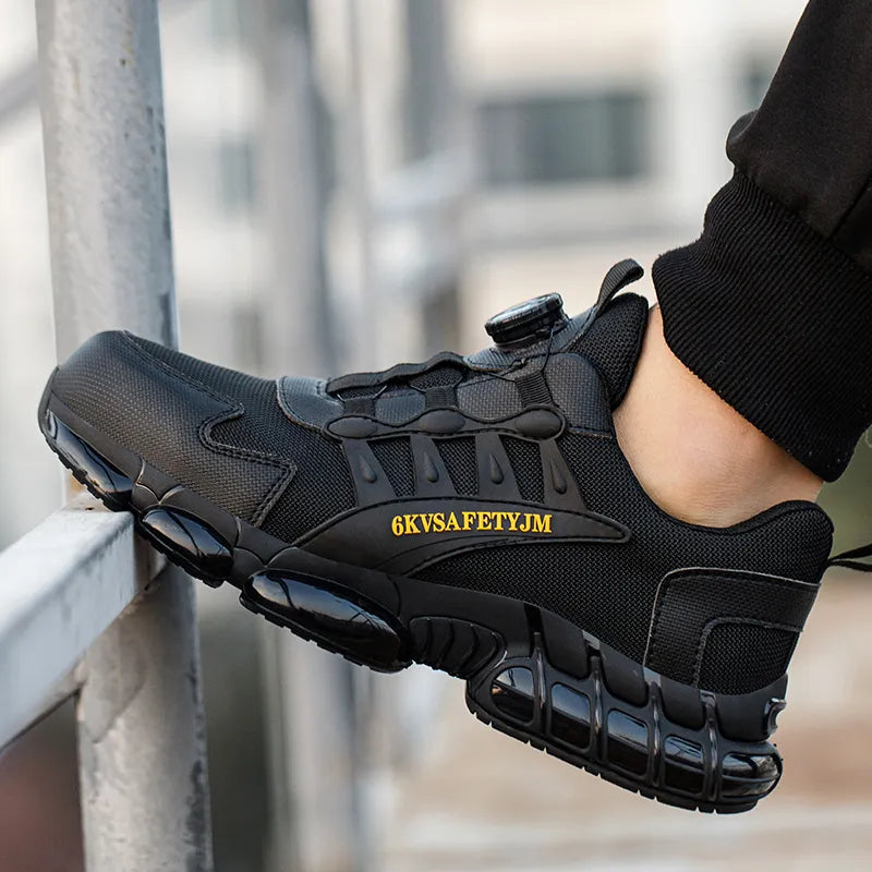 Wildking Herren Sicherheitsschuhe R045 – Sportliches Design mit Drehverschluss-System, Luftpolstersohle & Composite-Zehenkappe