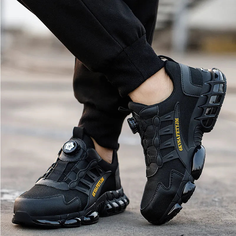 Wildking Herren Sicherheitsschuhe R045 – Sportliches Design mit Drehverschluss-System, Luftpolstersohle & Composite-Zehenkappe