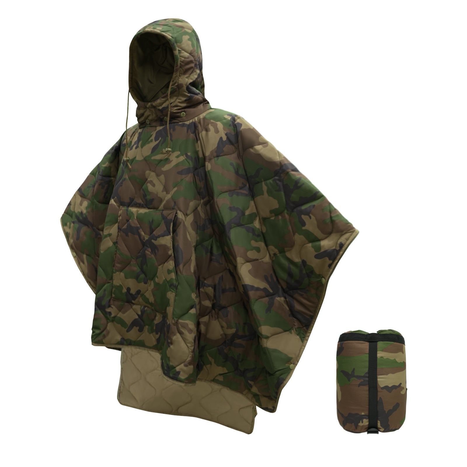 WildKing Outdoor Wärmender Camo Schlafsack-Poncho T10 – Vielseitig für Camping, Wandern & Reisen