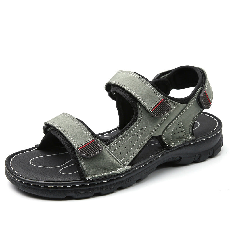 Wildking Herren-Ledersandalen mit dicker Sohle und offener Zehenpartie P1012