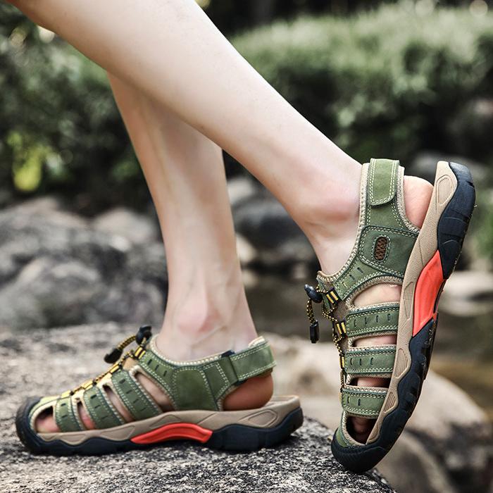 Wildking Herren-Sandalen mit Zehenablauf und rutschfester Sohle P1013