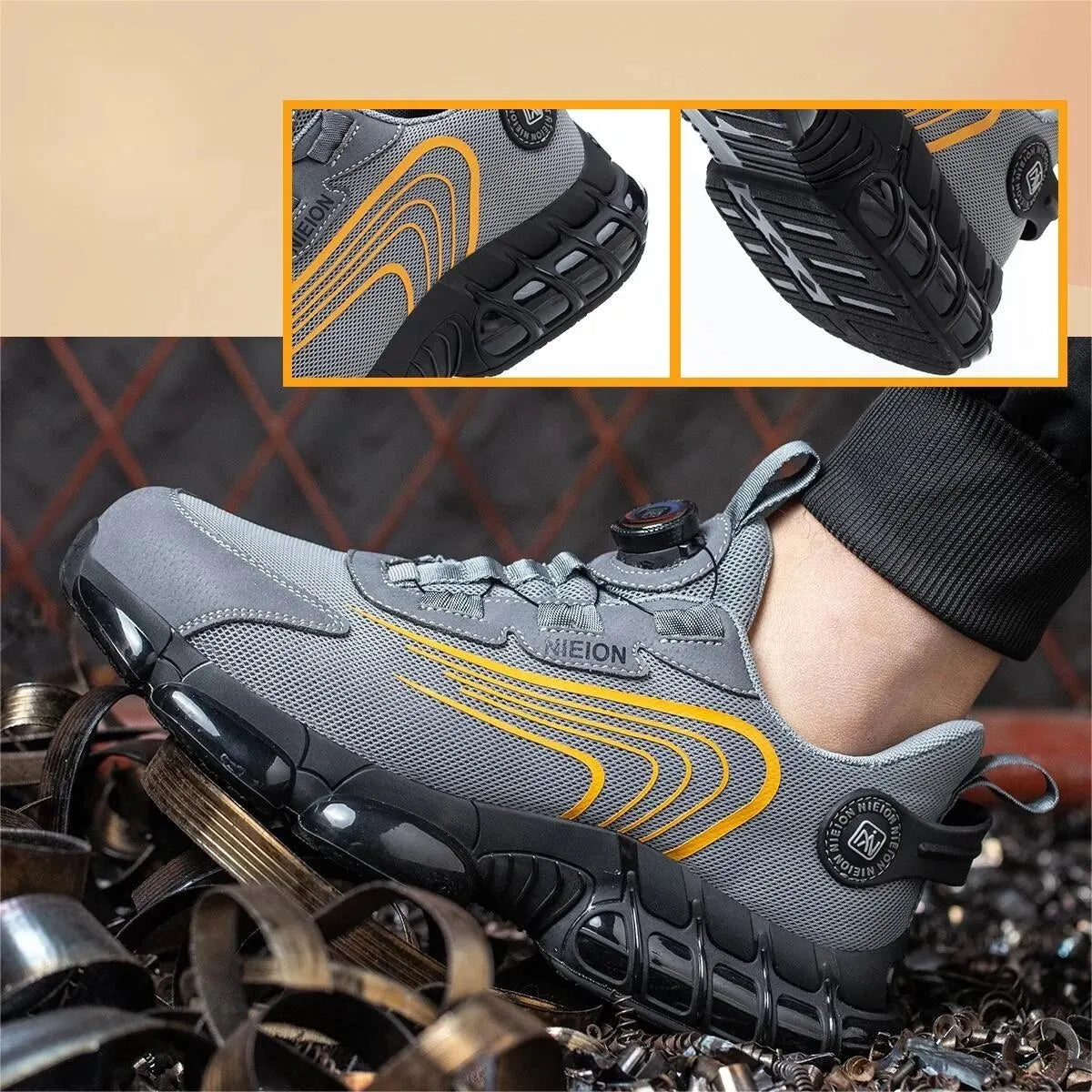 Wildking Arbeits-Sneaker mit Drehverschluss Schützende Stahlkappe R002