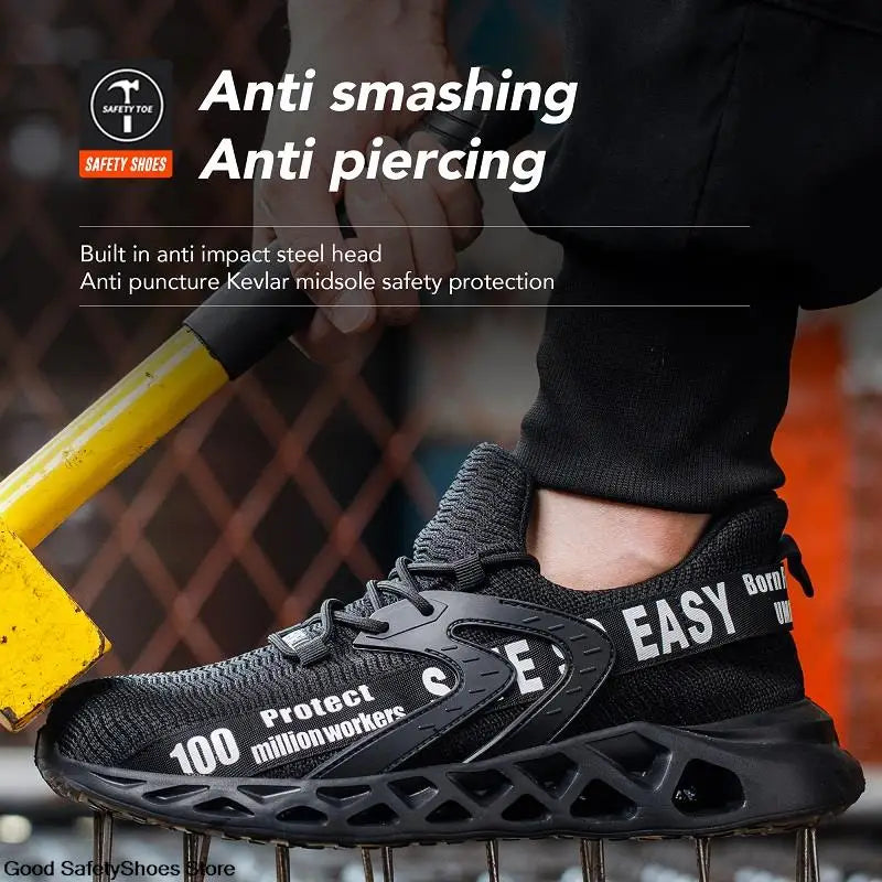 WildKing Atmungsaktive Leichte Sicherheitsschuhe mit Stahlkappe R012