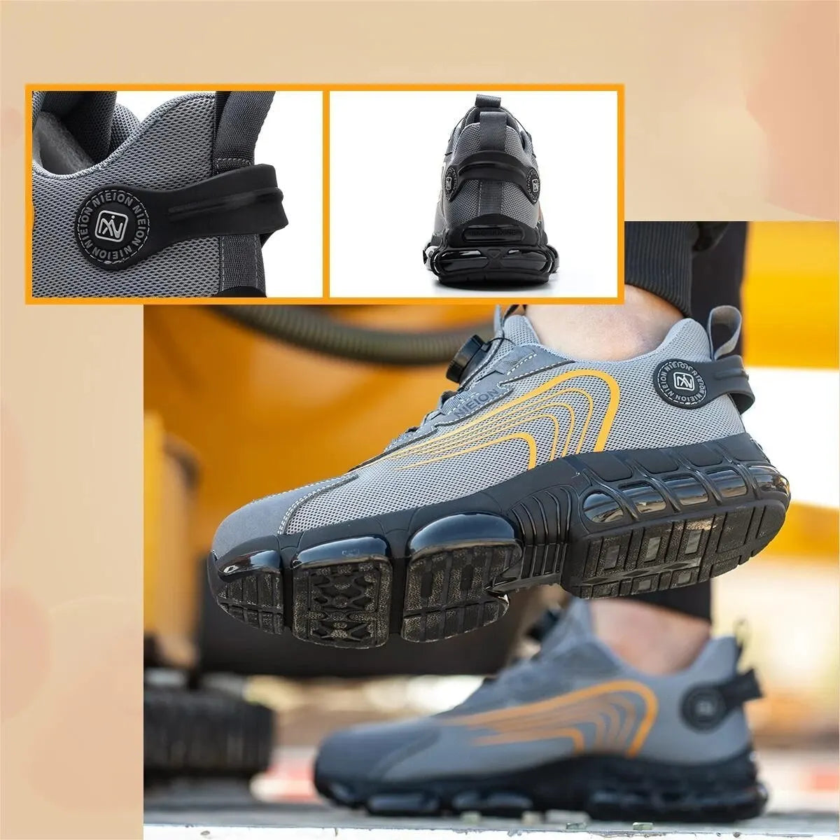 Wildking Arbeits-Sneaker mit Drehverschluss Schützende Stahlkappe R002