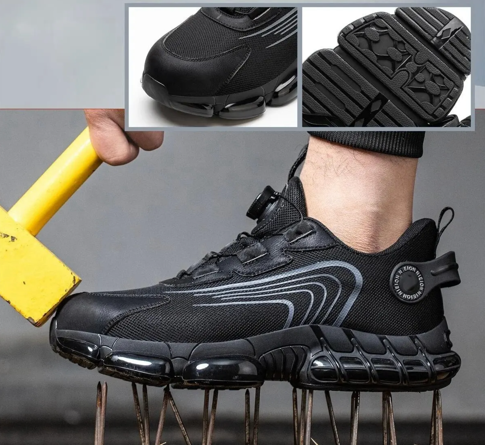 Wildking Arbeits-Sneaker mit Drehverschluss Schützende Stahlkappe R002