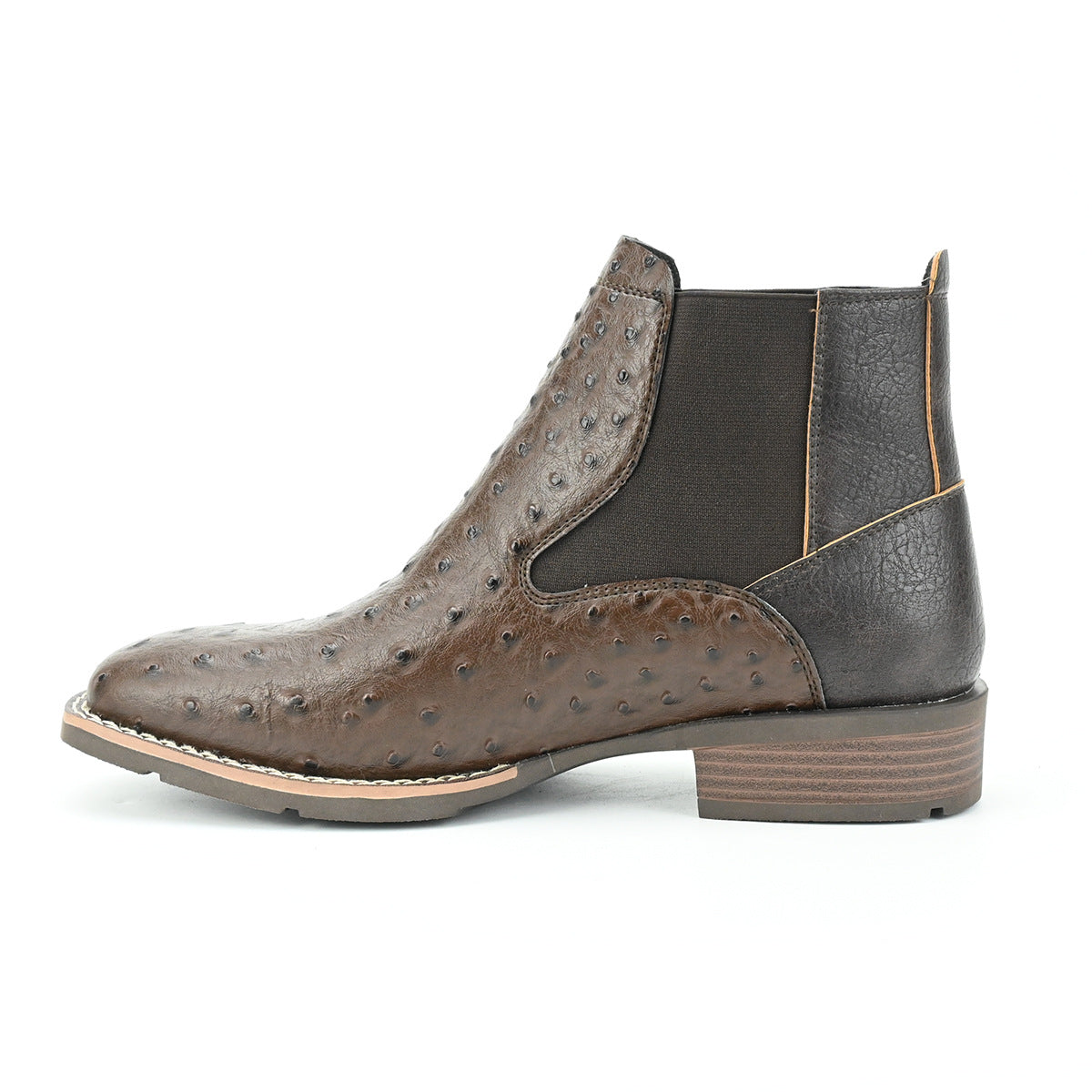 WildKing Herren Chelsea Boots mit Kamel-Muster – Strukturierte Stiefeletten B8026