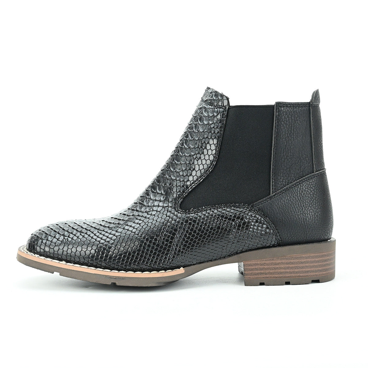 WildKing Herren Chelsea Boots mit Kamel-Muster – Strukturierte Stiefeletten B8026