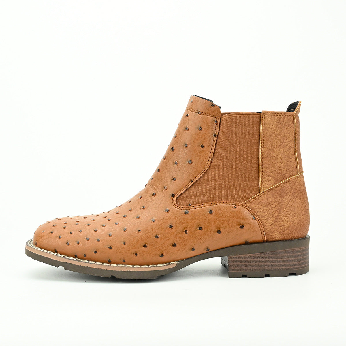 WildKing Herren Chelsea Boots mit Kamel-Muster – Strukturierte Stiefeletten B8026
