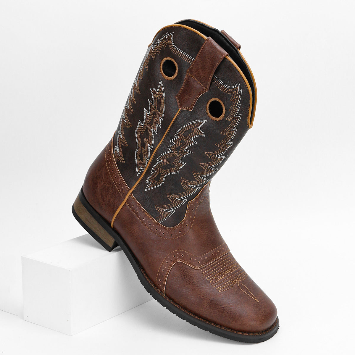 WildKing Herren Western Boots mit Stickerei – Klassische Cowboy Boots B8051