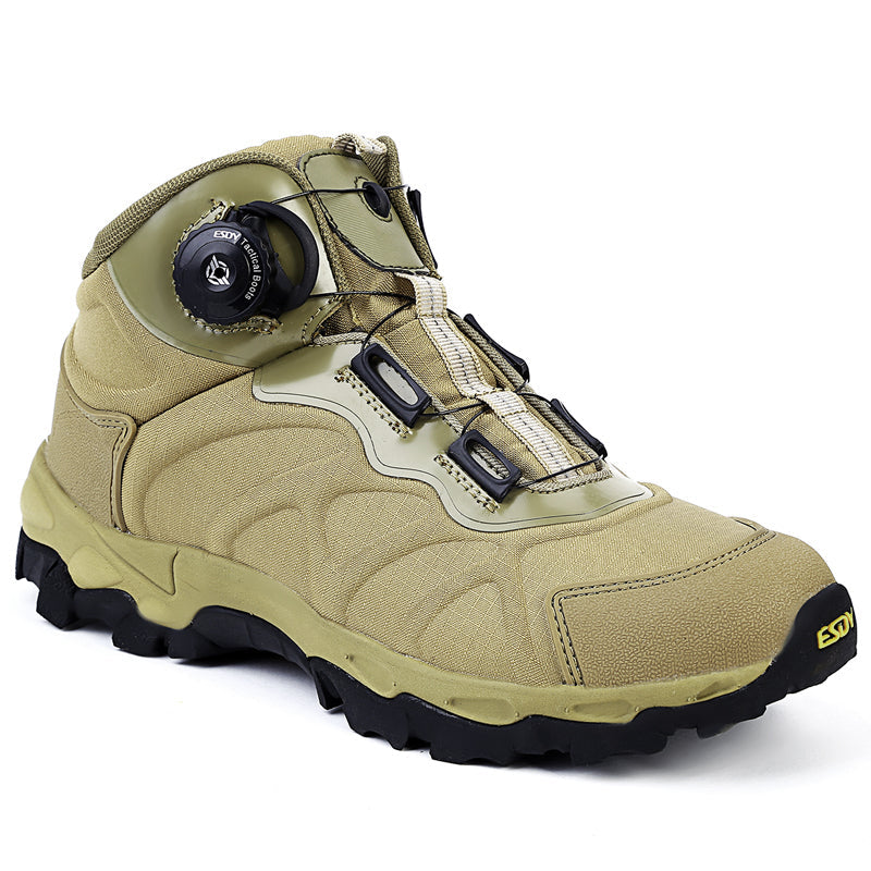 WildKing Herren Mittelhohe Wanderschuhe mit Schnellverschluss A001-Khaki