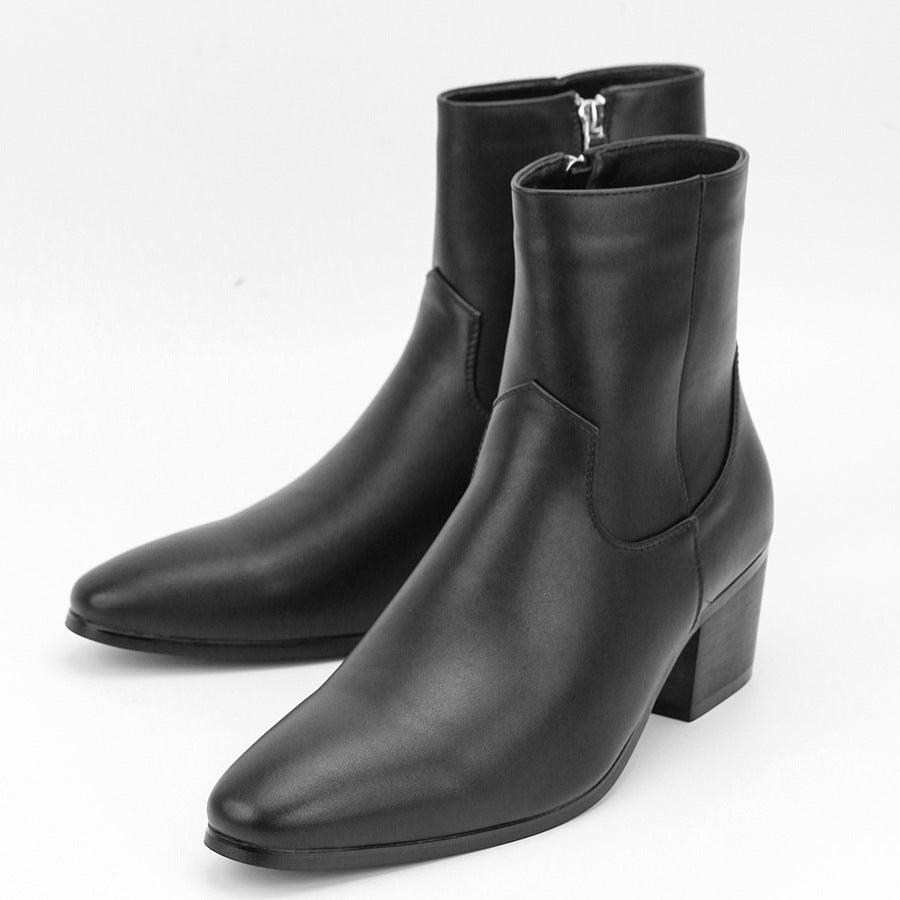WildKing Herren Gentleman High Heel Elastic Chelsea Boots B7015