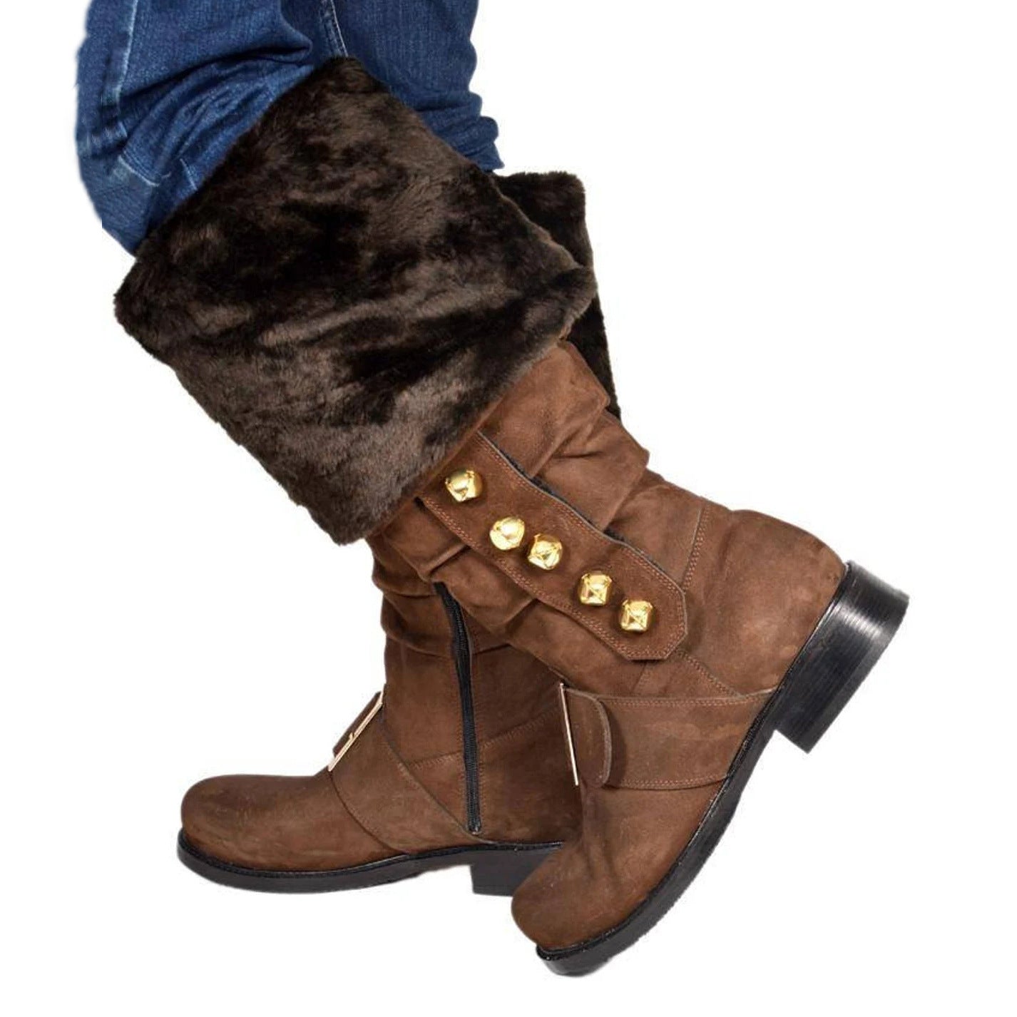 WildKing Herren Handgefertigte Renaissance Weihnachtsstiefel aus Leder 1002