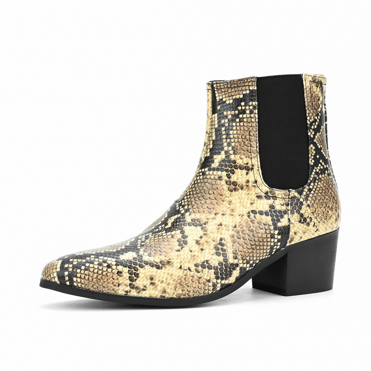 WildKing Herren Chelsea Boots mit Straußenmuster – Veloursleder-Stiefeletten mit Absatz B8020