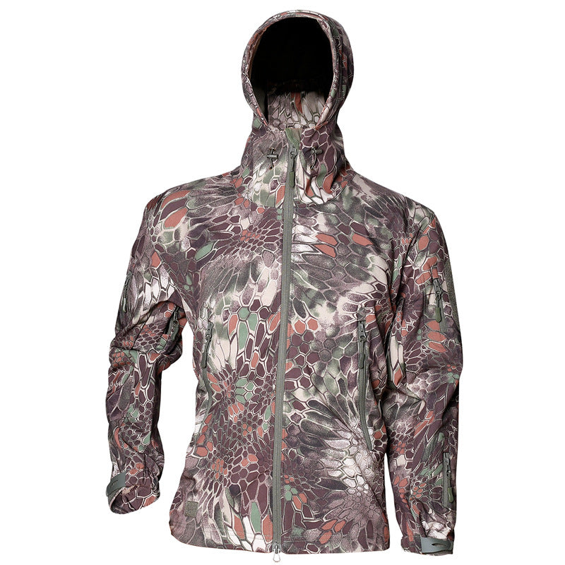WildKing Herren Outdoor Fleecejacke – Taktische Python-Tarnjacke für Trekking & Jagd