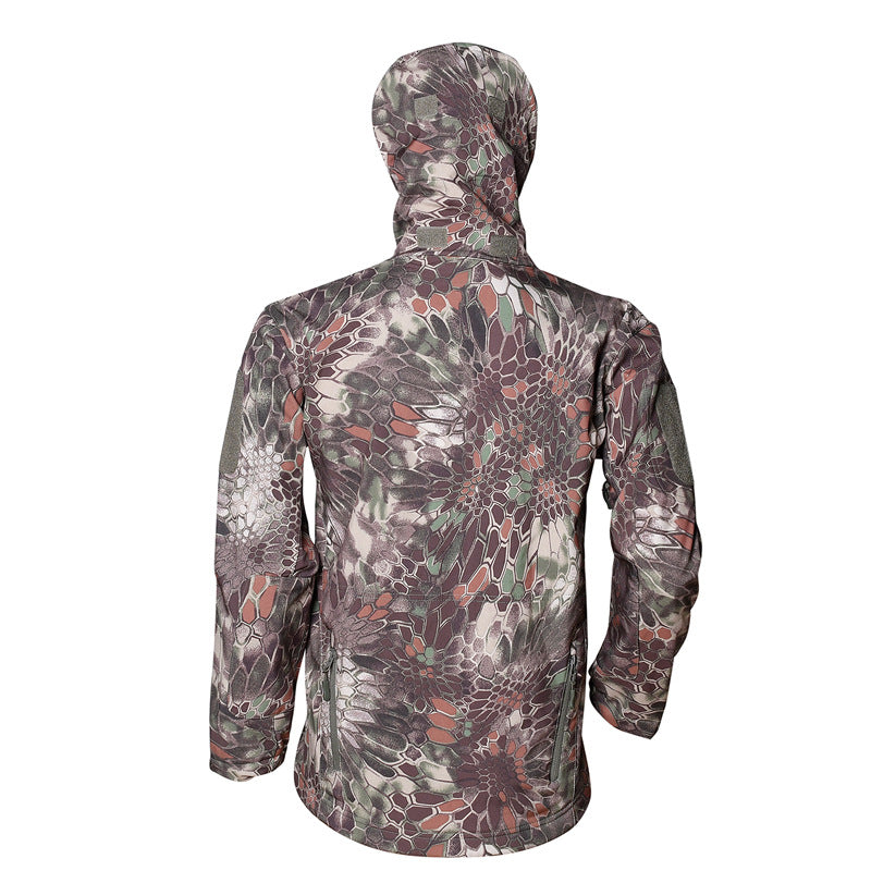WildKing Herren Outdoor Fleecejacke – Taktische Python-Tarnjacke für Trekking & Jagd