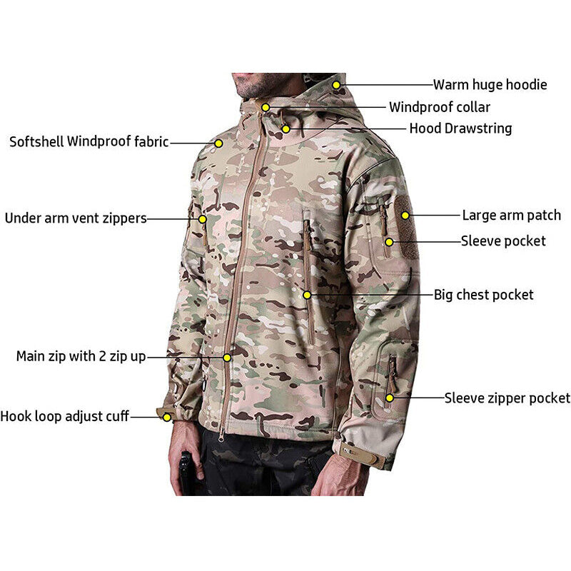 WildKing Herren Outdoor Fleecejacke – Taktische Python-Tarnjacke für Trekking & Jagd