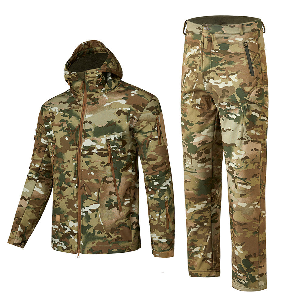 WildKing Herren Outdoor Softshell Fleece Jagd Camouflage Set G21