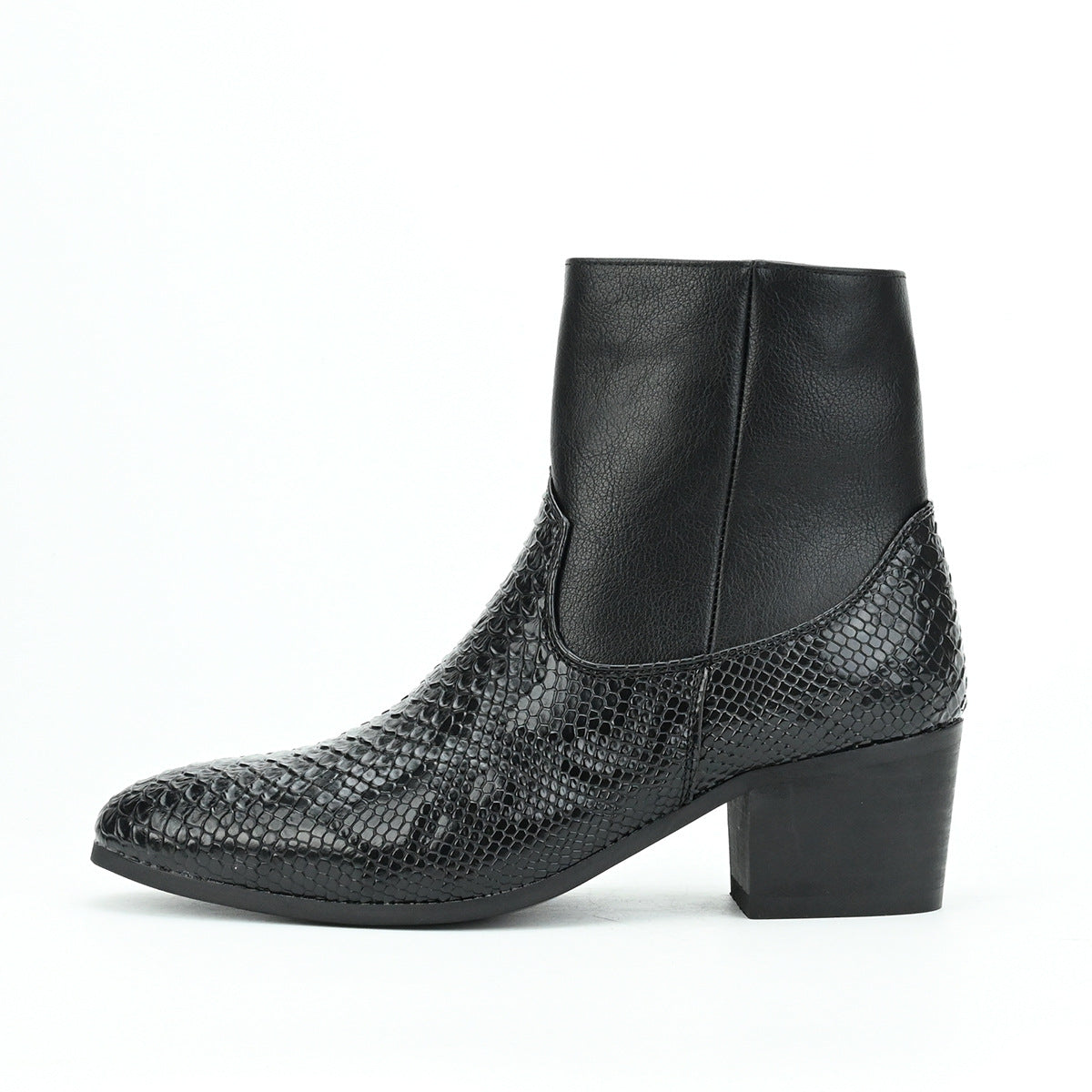 WildKing Herren Chelsea Boots mit Schlangen-Muster – Stiefeletten mit erhöhtem Absatz B7020