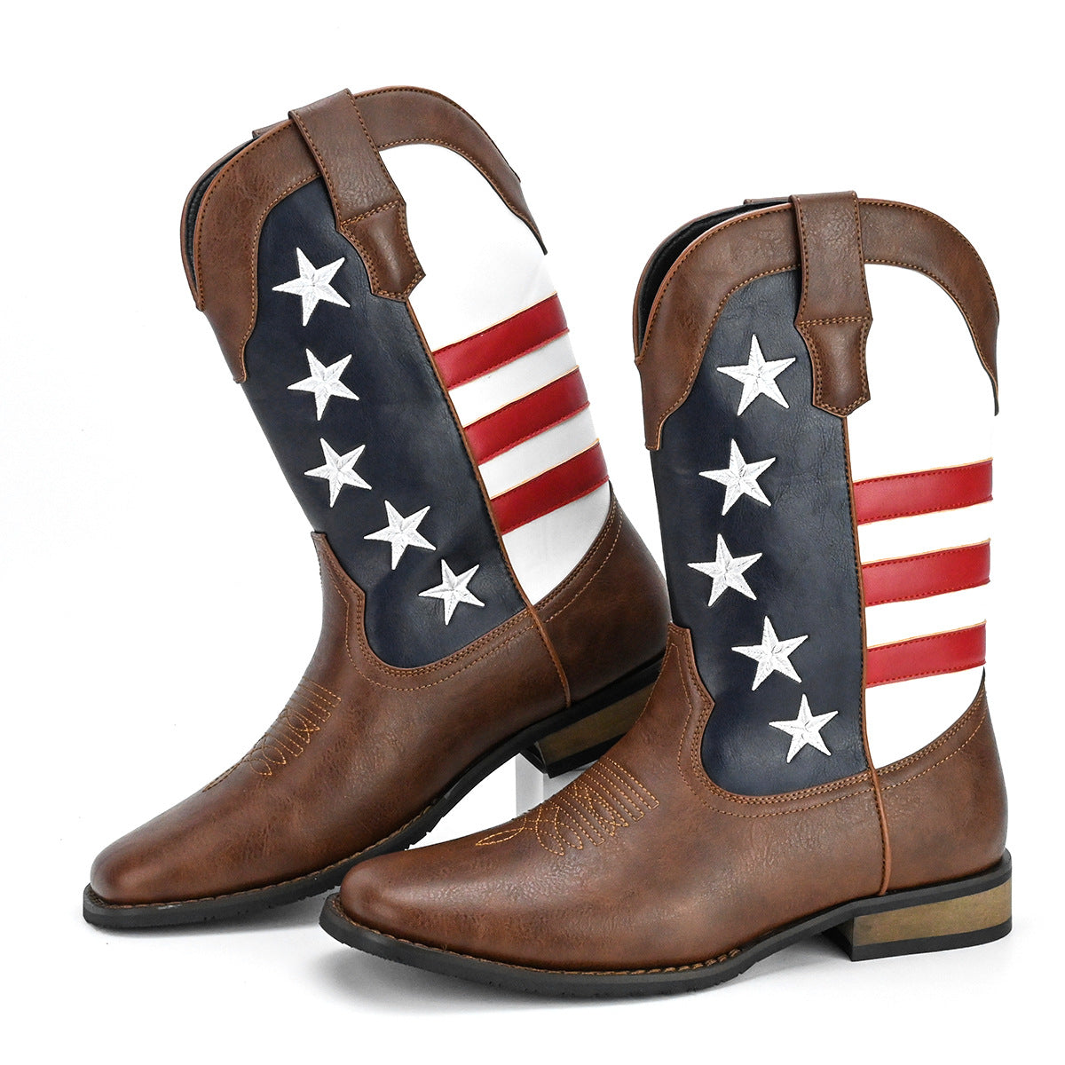 WildKing Herren Western Cowboy Boots mit Stern-Detail – Markante Westernstiefel B8046